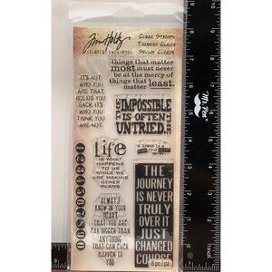 Tim Holtz Stampers Anonymous 8-Piece Clear CLING Stamps MOTIVATIONAL HC006